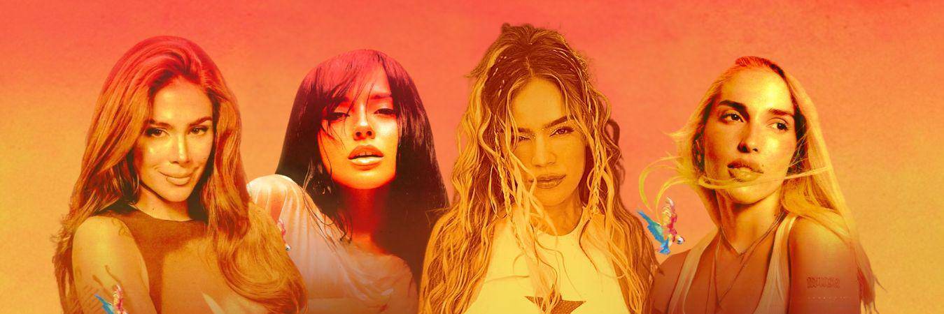 De izquierda a derecha: Greeicy, Becky G, Karol G y Elena Rose. FOTOS: INSTAGRAM @KAROLGTOUR Y @KAROLG