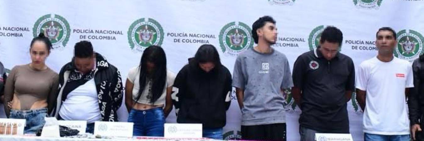 Captura de presuntos integrantes del grupo de delincuencia organizada Caicedo. FOTO: POLICÍA METROPOLITANA VALLE DE ABURRÁ