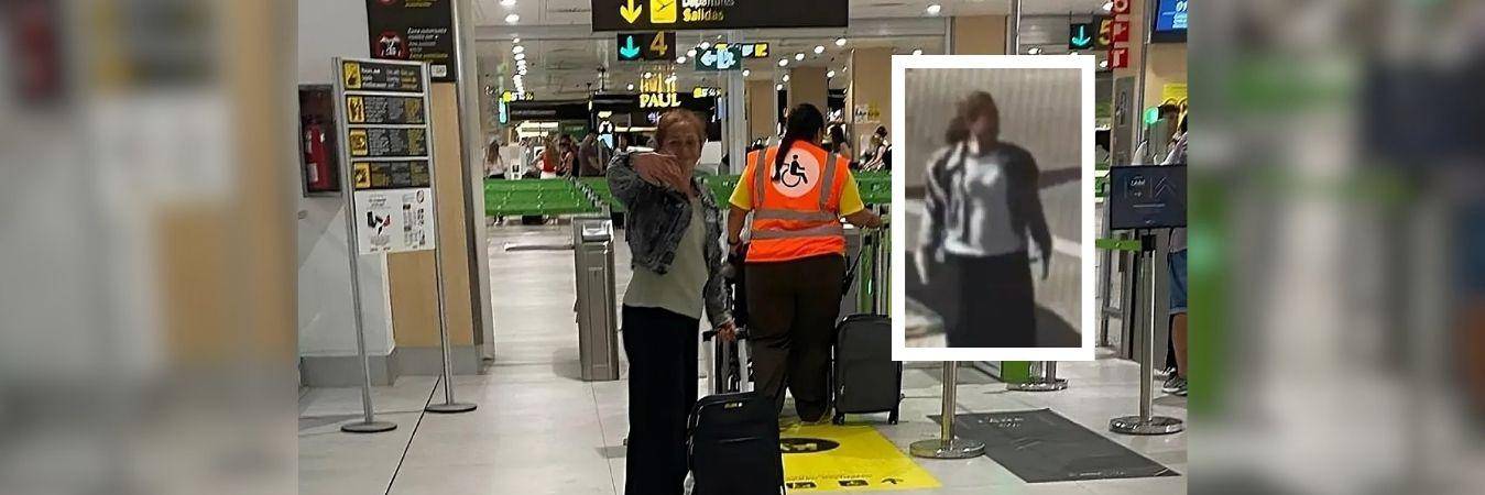 Esta es la última foto de Orlinda en el aeropuerto de Ibiza. La miniatura corresponde al registro de las cámaras de seguridad que siguieron su recorrido. FOTOS: EL MUNDO Y MSN NOTICIAS
