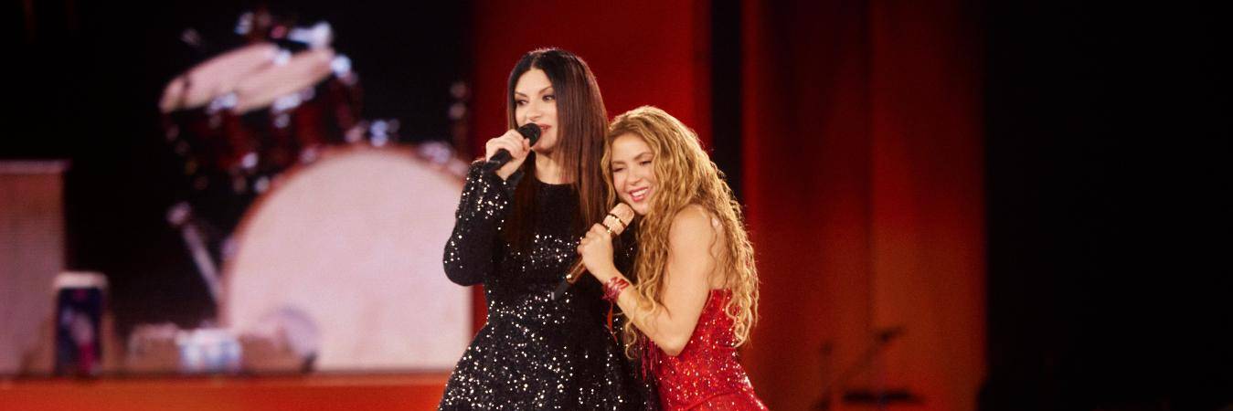 La italiana Laura Pausini llegó a la tercera noche de la residencia de Shakira en Madrid. FOTO: CORTESÍA - NICOLÁS GERARDIN