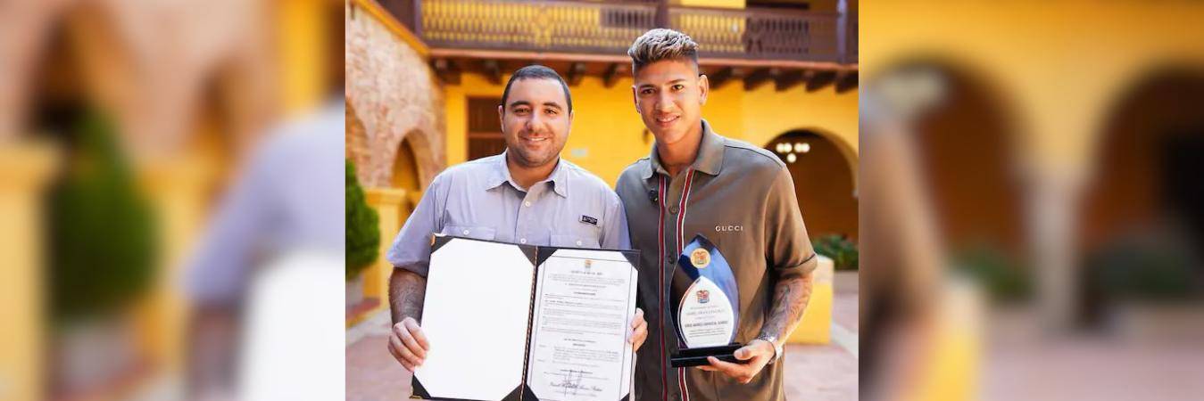Gobernador de Bolívar (izq.) y Jorge Carrascal (der.). FOTO: @YAMILHARANAP