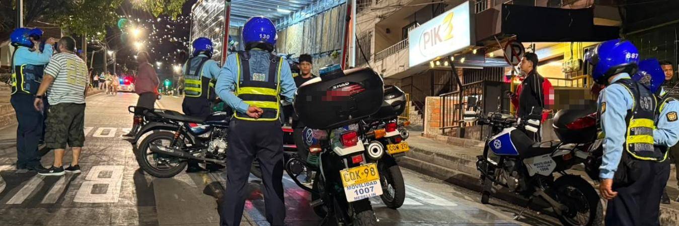Controles en el corredor de metroplús. FOTO: ALCALDÍA DE MEDELLÍN