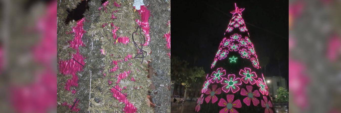 En menos de una semana, el alumbrado navideño de Medellín ha sido vandalizado. FOTOS: CORTESÍA EPM