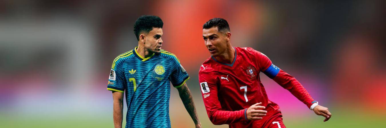 El jugador colombiano Luis Díaz (izq.) y el portugués Cristiano Ronaldo (der.). FOTO: @CRISTIANO Y @LUISDIAZ19_