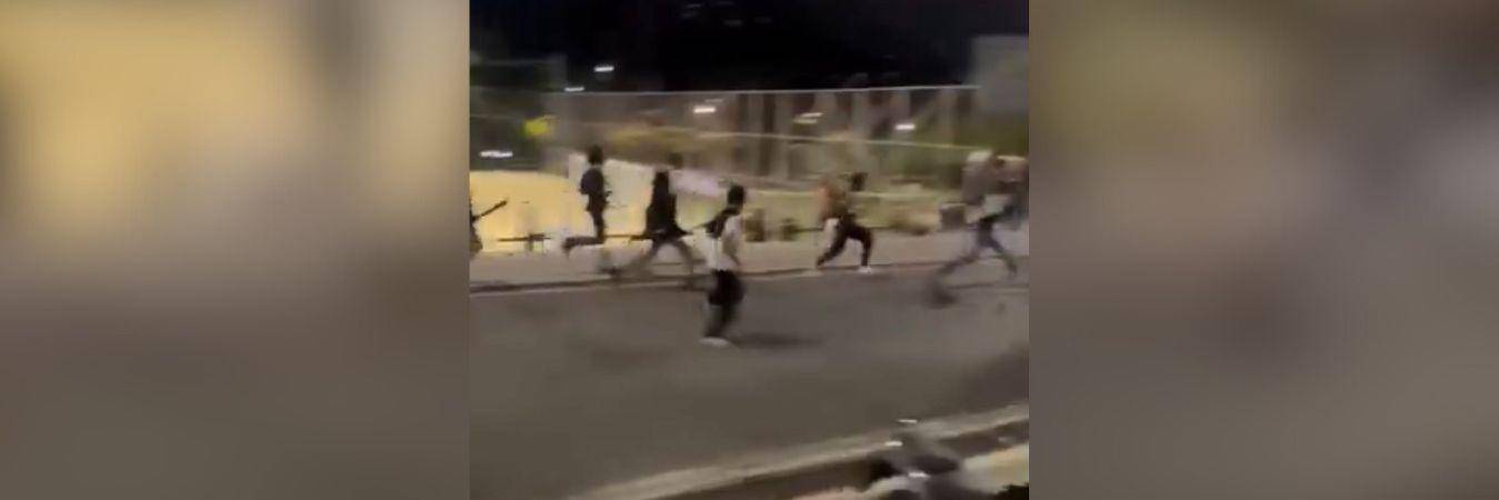 Pelea con machetes en San Javier. FOTO: DENUNCIAS ANTIOQUIA