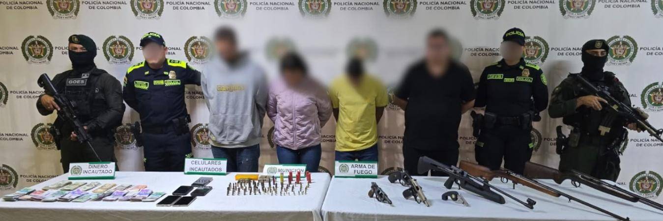 Captura de presuntos miembros de Los Náuticos, red señalada de traficar armas desde EE.UU para los combos de Medellín. FOTO: POLICÍA NACIONAL 