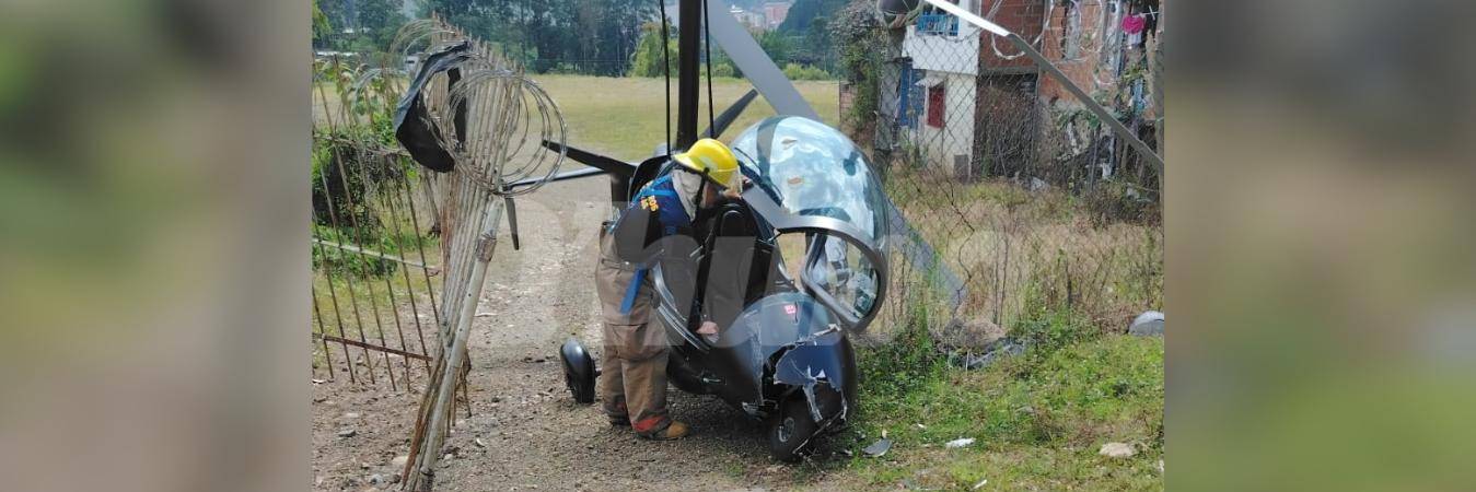 Así quedó la aeronave tras precipitarse a tierra. FOTO: CORTESÍA