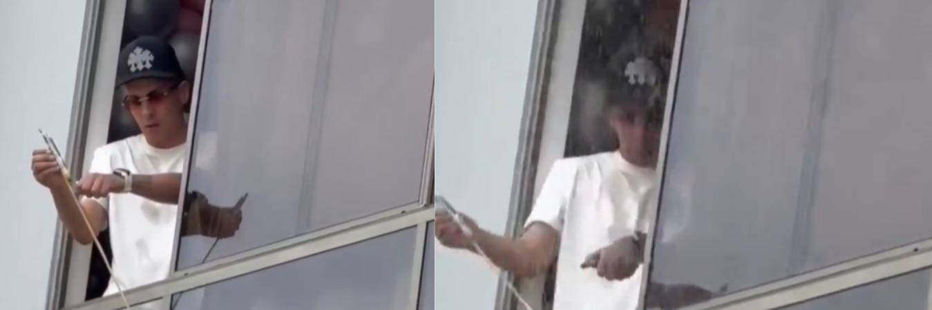 Los sujetos fueron grabados por los vecinos cometiendo esta irresponsabilidad. FOTO: TOMADA DE VIDEO 