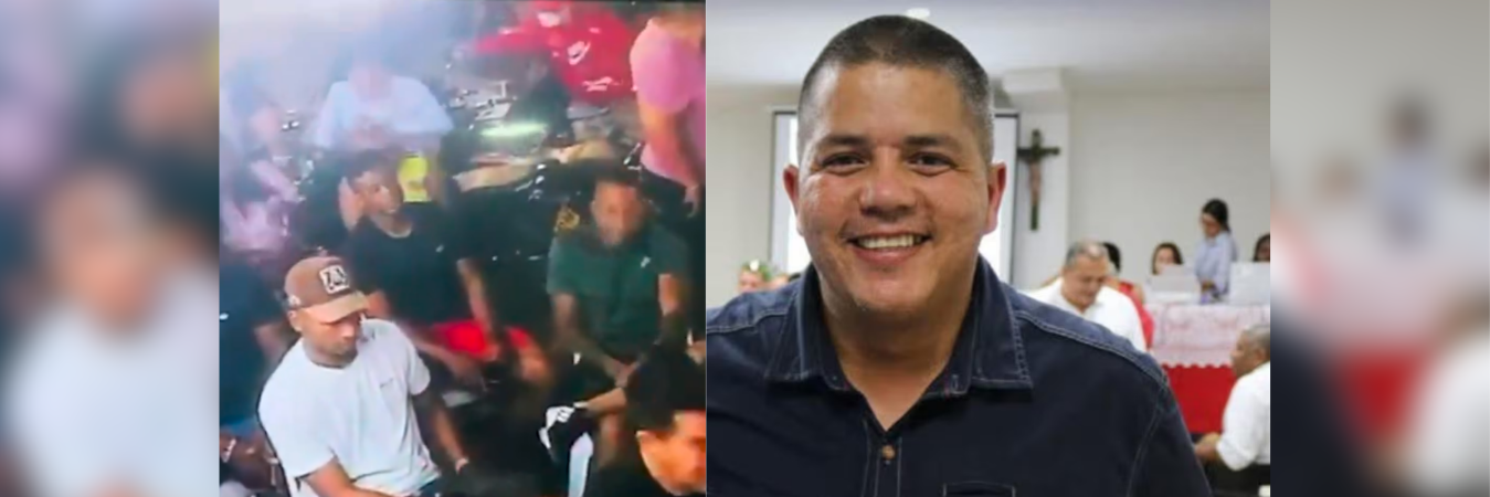 Izquierda: momento del crimen. Derecha: José Dorien Jiménez, la víctima. /FOTOS: TOMADA DE VIDEO Y CORTESÍA 