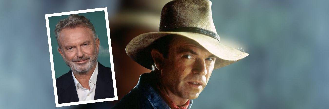 Sam Neill en ‘Jurassic park’ y cómo se veía en la actualidad (detalle). FOTOS: TOMADAS DE LA WEB