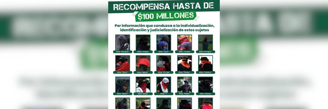 Cartel de recompensa por capucho de universidades públicas de Medellín. FOTO: @FICOGUTIERREZ