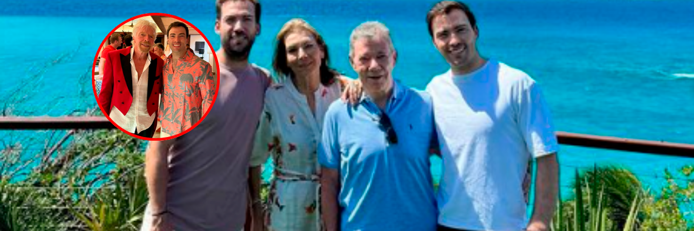 Los Santos pasaron Semana Santa en la Isla Necker. /FOTO: INSTAGRAM @estebansantos10