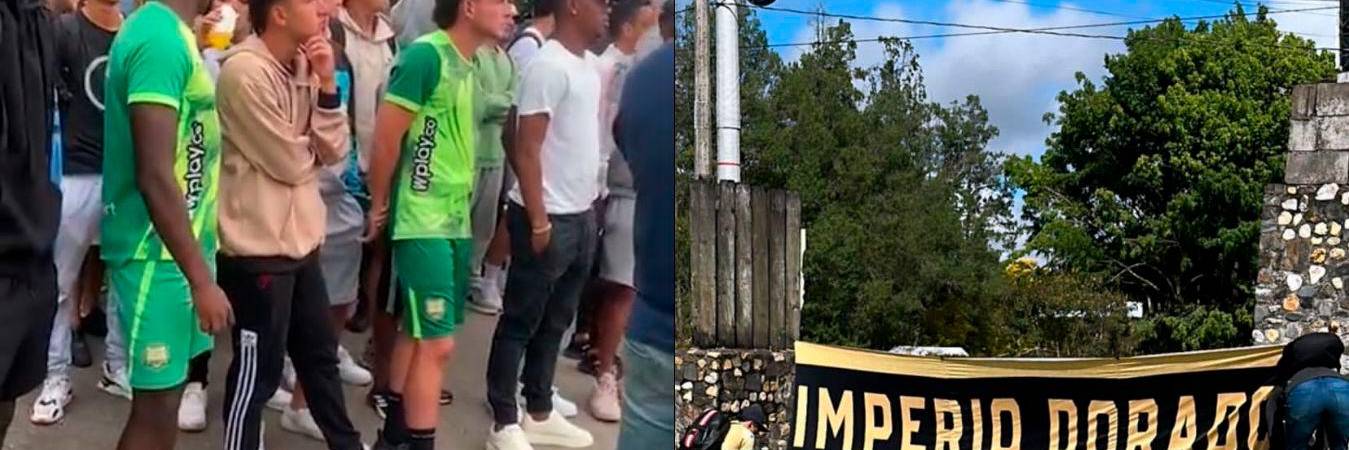 Hinchas, jugadores y cuerpo técnico se unieron para pedir que no los desalojaran del predio La Morelia. /FOTOS: CAPTURAS DE PANTALLA. 