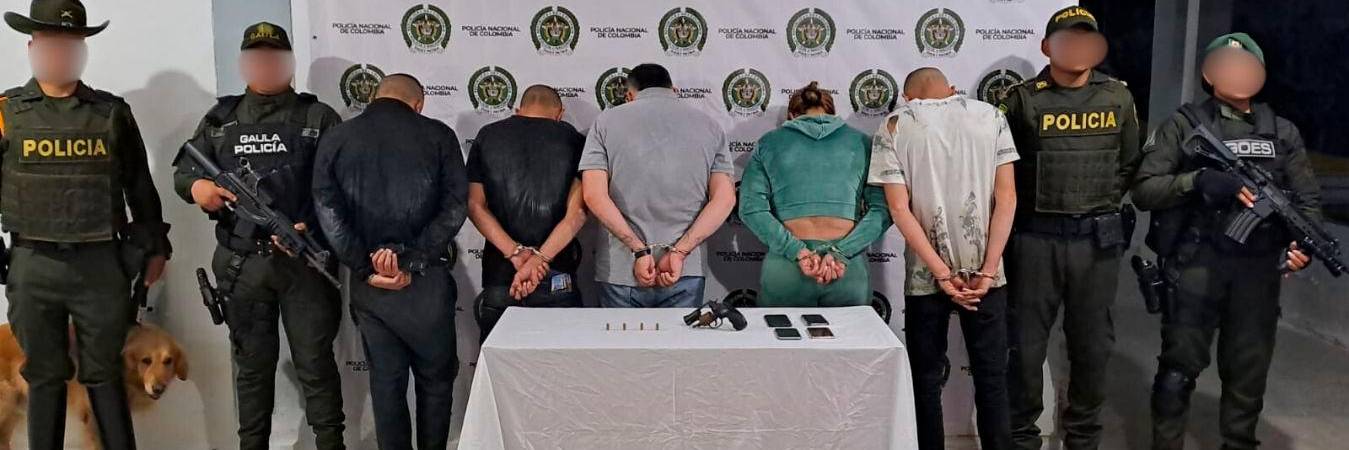 Estas son las personas capturadas en Rionegro. /FOTO: POLICÍA NACIONAL. 