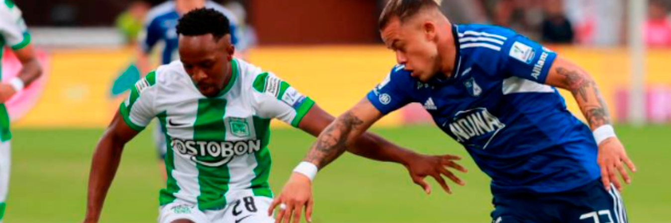 Atlético Nacional y Millonarios en los cuadrangulares de la Liga BetPlay. /FOTO: MANUEL SALDARRIAGA