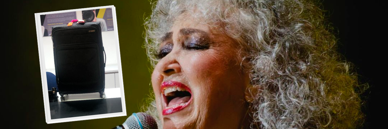 La artista llevaba el vestuario para sus presentaciones en dicha maleta. /FOTOS: INSTAGRAM Y CORTESÍA