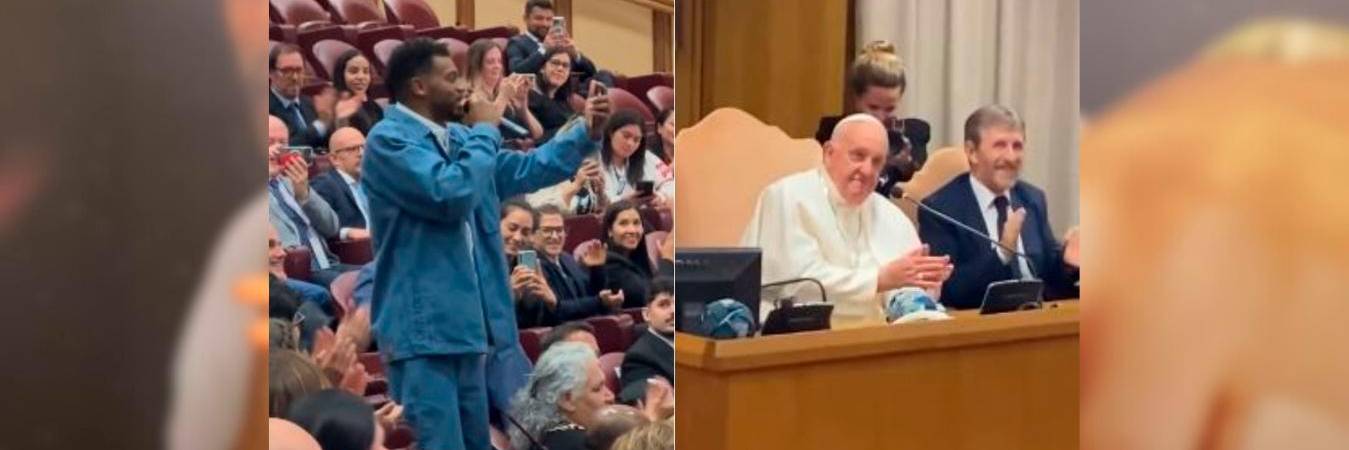 EN VIDEO: “Sos un buen rapero”, el papa sacó su flow al escuchar cantar a Tostao