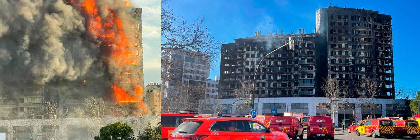 El incendio en Valencia, España, se registró en un edificio de 138 viviendas. /FOTOS: TOMADAS DE X @GVA112