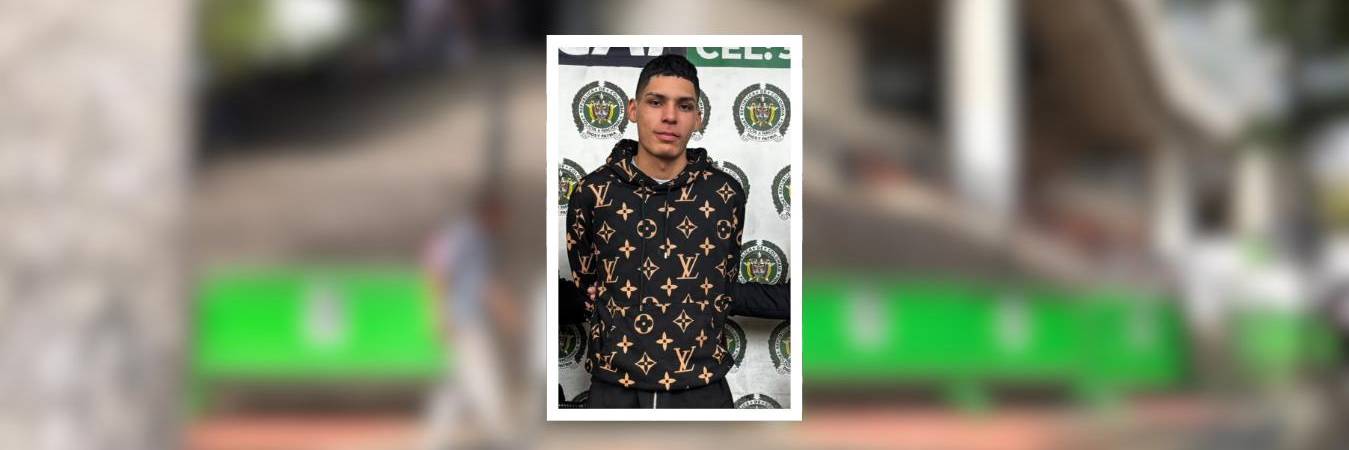 Johan Alexánder Leal Portela tenía antecedentes por delitos como porte de armas y concierto para delinquir. FOTO: CORTESÍA POLICÍA NACIONAL