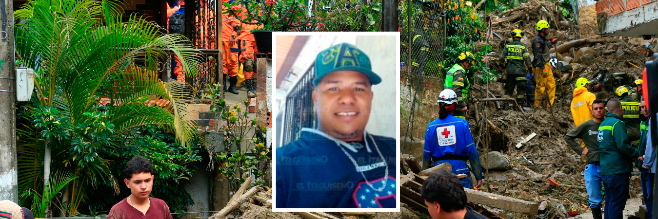 Él era Juan Pablo Ossa, el hombre que murió en las emergencias por lluvias en Itagüí. /FOTOS: CAMILO SUÁREZ Y EL ITAGÜISEÑO. 