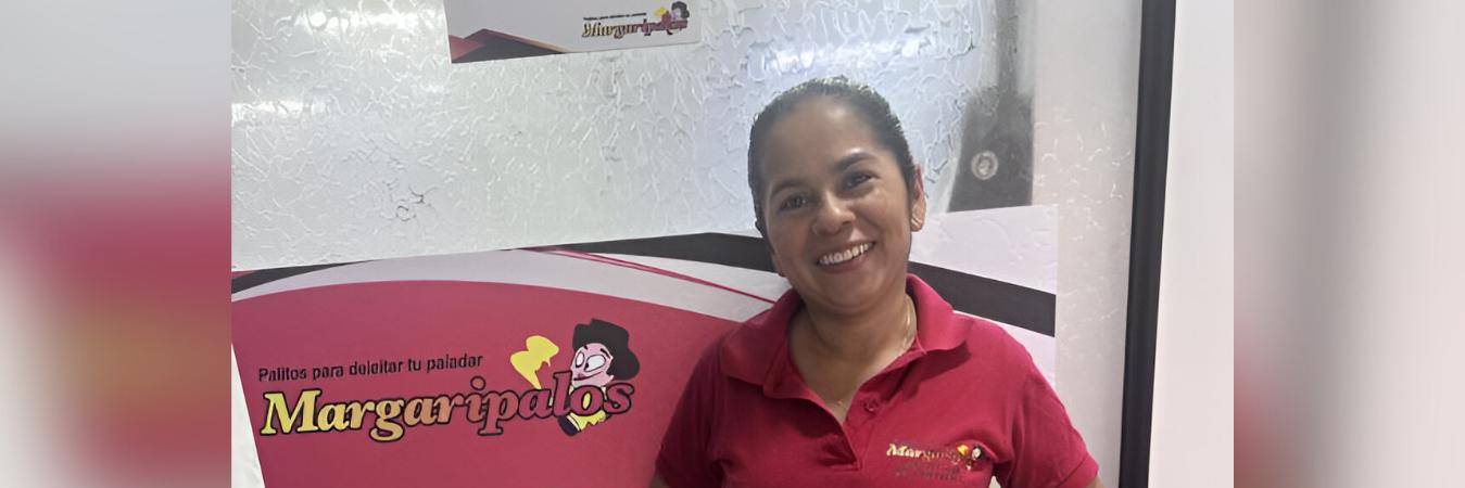 “Interactuar nos abrió las puertas desde el primer momento, y gracias a su respaldo, logramos legalizar y hacer crecer nuestro negocio. A ellos les debemos gran parte de lo que somos hoy”, dice Gloria Elena Tabares, de ‘Margaripalos’. FOTO: CORTESÍA