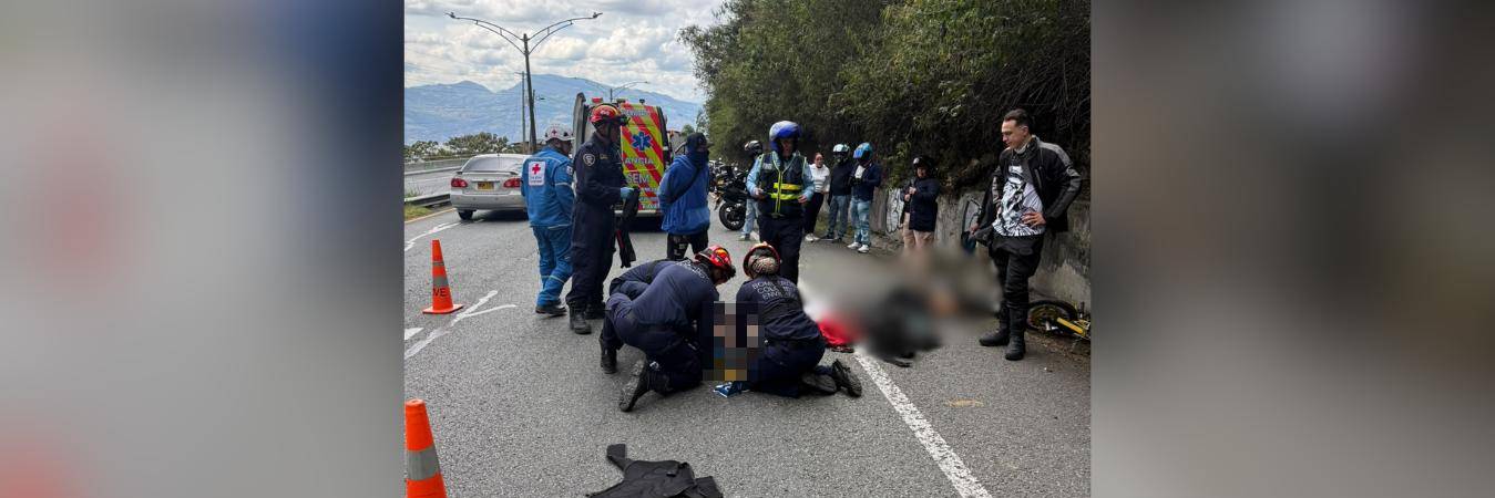 El accidente ocurrió en vía Las Palmas, en Envigado. FOTO: CORTESÍA
