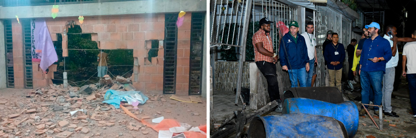 Destruyeron un centro infantil en el barrio Los Lagos. /FOTOS: X @mateocardonah @seguridadcali