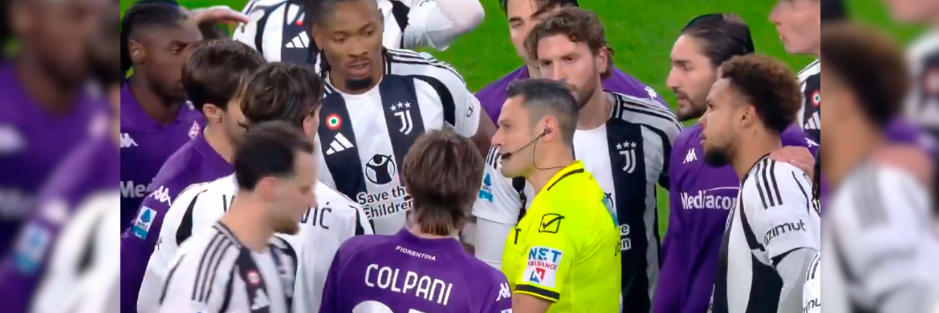 Partido entre Juventus y Fiorentina que terminó 2-2. /FOTO: TOMADA DE VIDEO