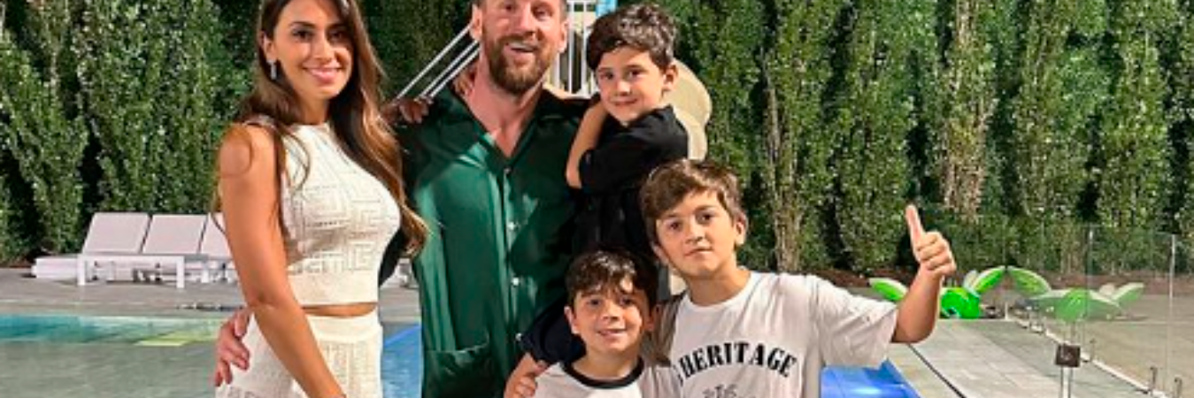 Lionel Messi y Antonela Roccuzzo junto a sus hijos. /FOTO: INSTAGRAM @antonelaroccuzzo