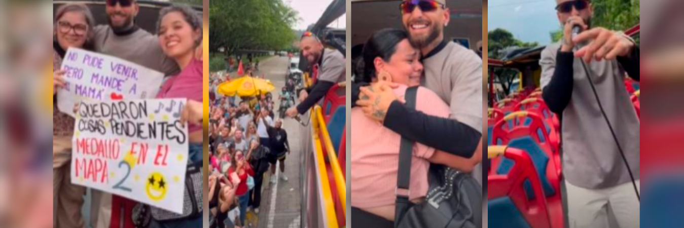 Maluma recorriendo las calles de Medellín con sus fanáticas. /FOTO: TOMADA DE VIDEO 