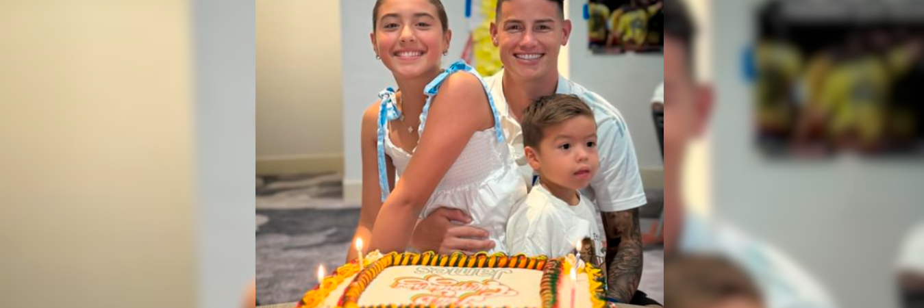 James Rodríguez celebrando su cumpleaños con sus hijos Salomé y Samuel. /FOTO: INSTAGRAM @jamesrodriguez10