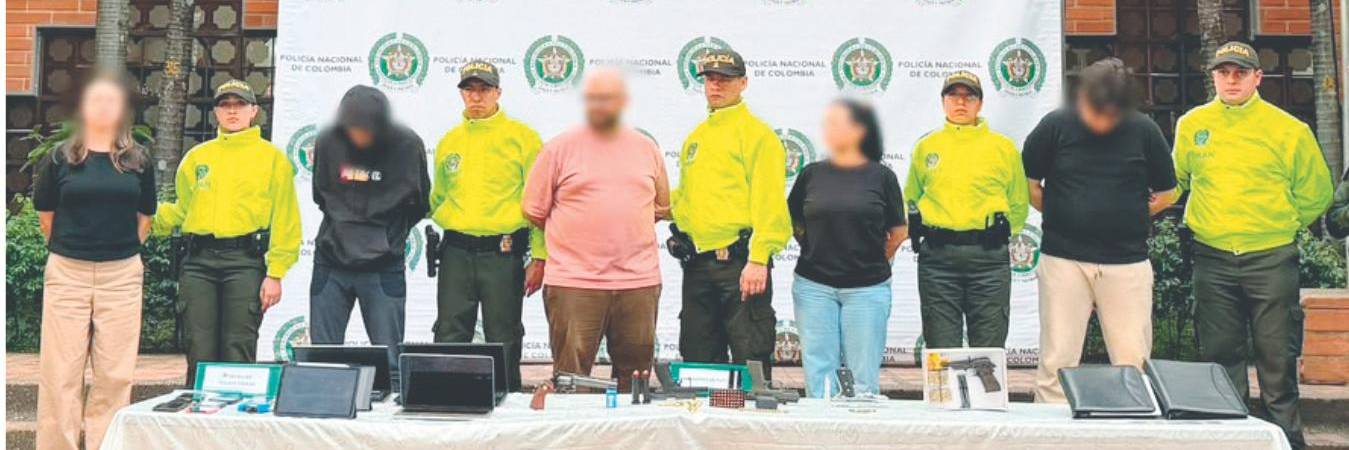 Los presuntos delincuentes fueron capturados simultáneamente en varios sectores de Medellín. FOTO: CORTESÍA POLICÍA METROPOLITANA