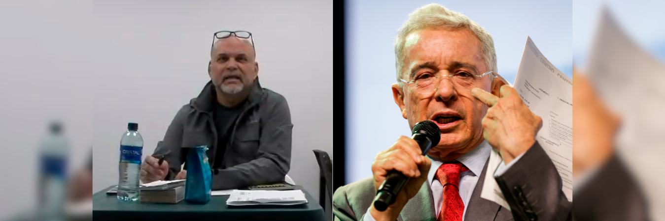 Salvatore Mancuso y Álvaro Uribe Vélez. /FOTOS: CAPTURA DE VIDE Y COLPRENSA