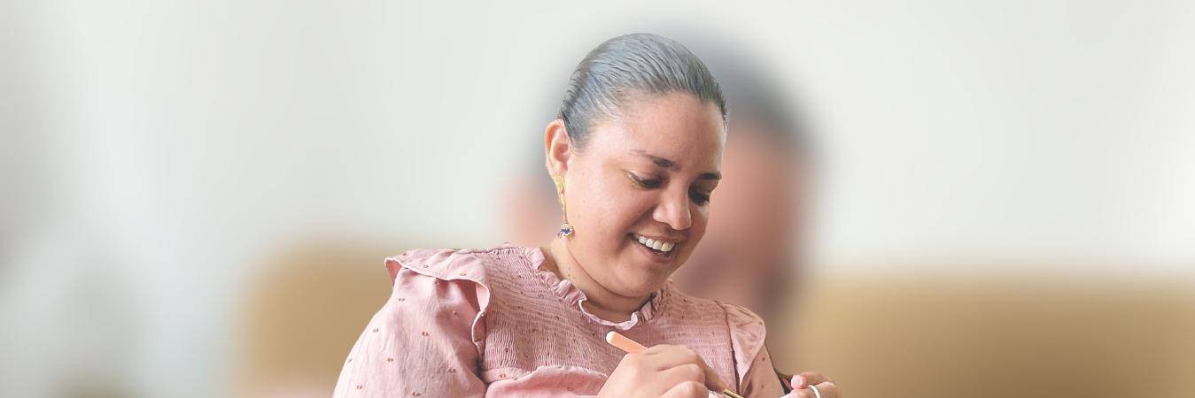 Estefani Blanco, artesana. FOTO: JAIDER ESCOBAR