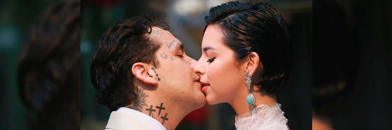 Christian Nodal y Ángela Aguilar el día de su boda. /FOTO: INSTAGRAM @nodal