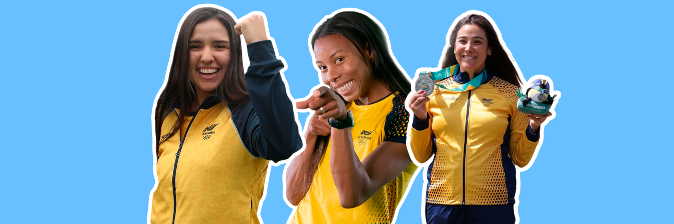 Las deportistas (izq. a der.) María Camila Osorio (tenis), Evelis Aguilar (atletismo) y María José Uribe (golf) representarán al país en los Juegos Olímpicos. / FOTOS: COMITÉ OLÍMPICO COLOMBIANO