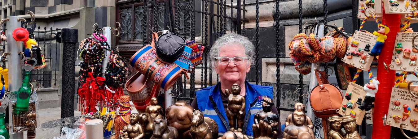 Teresa Marín lleva 11 años trabajando en el Centro. Ella asegura que está tranquila y que ha conocido gente de acá y del extranjero. /FOTOS: DANIEL GONZÁLEZ JARAMILLO
