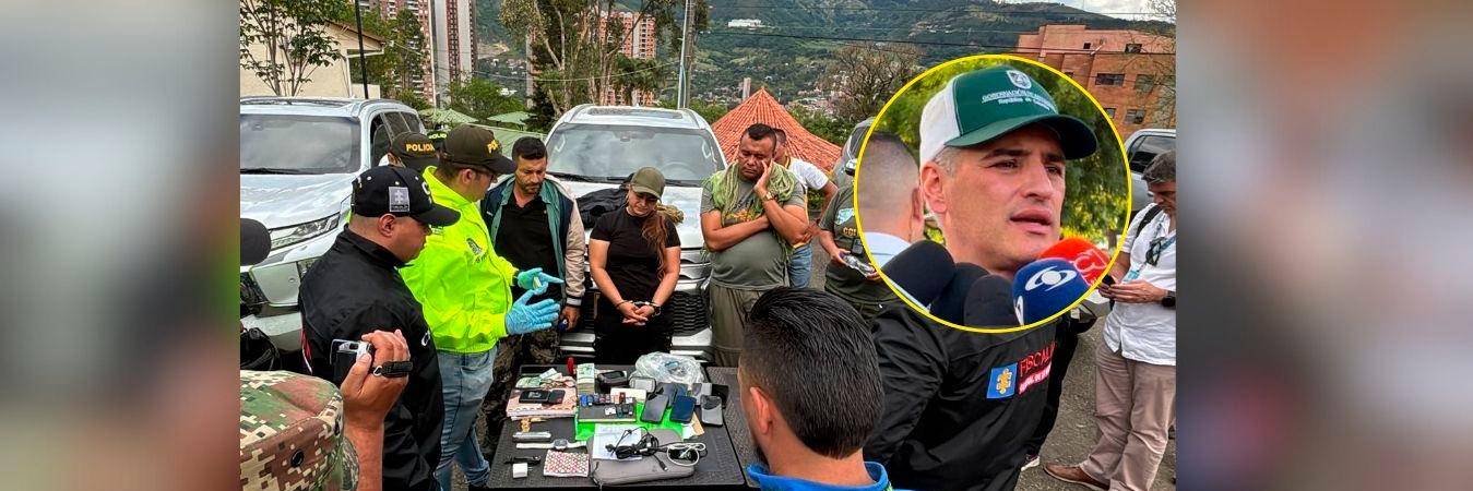 Momento en que fueron capturados alias Firu y alias Erika. /FOTO: GOBERNACIÓN DE ANTIOQUIA.