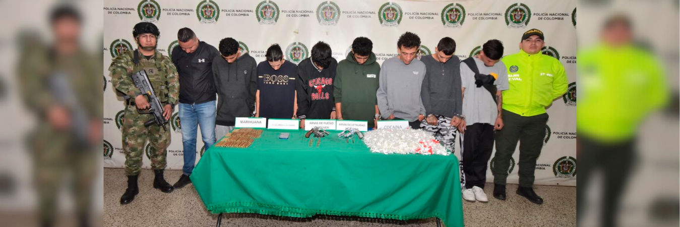 Los capturados. /FOTO: CORTESÍA ALCALDÍA DE ITAGÜÍ