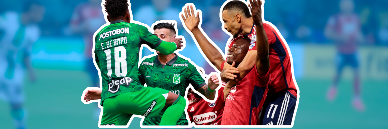 Nacional y Medellín están por fuera de los 8 y con los mismos puntos. /FOTOS: MANUEL SALDARRIAGA - CARLOS VELÁSQUEZ