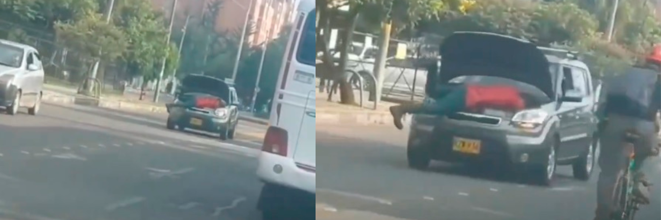 Sin importar los riesgos, el mecánico siguió trabajando. /IMÁGENES: TOMA DE VIDEO.