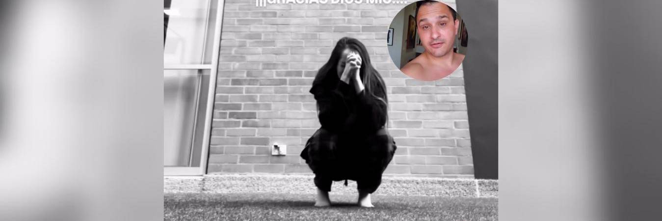 “Gracias, Dios mío”, dijo la modelo al enterarse de la noticia. /FOTO: CAPTURA DE VIDEO