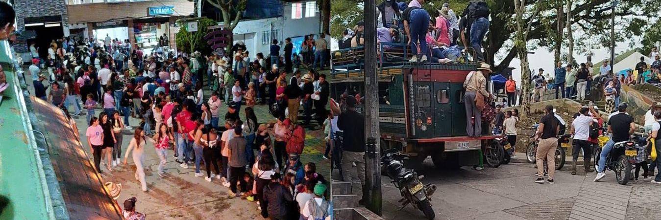 Cientos de personas desplazadas en Briceño, Antioquia. / FOTO: CORTESÍA, LUIS CARLOS OCHOA @LOchoaTobon
