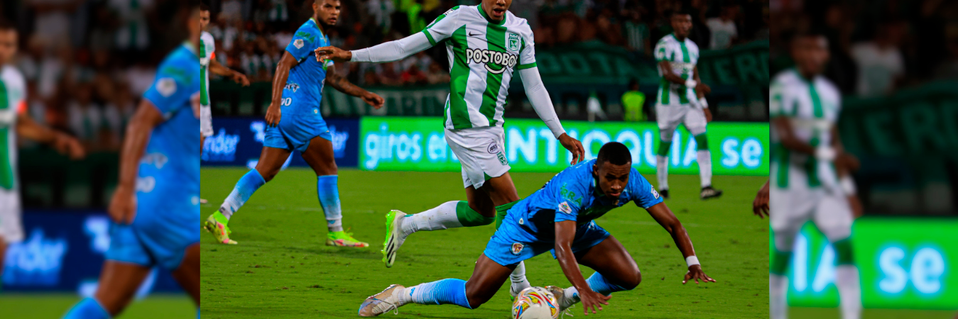 Atlético Nacional recibiendo a Jaguares de Córdoba en la Liga BetPlay 2023. /FOTO: MANUEL SALDARRIAGA