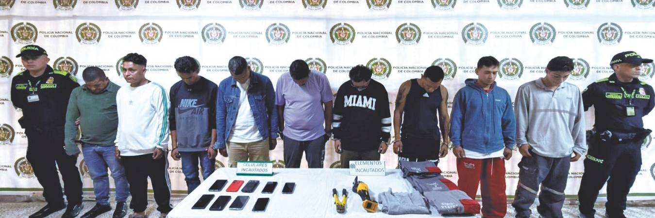 Las capturas fueron en flagrancia, encontrando uniformes de la empresa Claro y herramientas para ingresar a las antenas. FOTO: CORTESÍA
