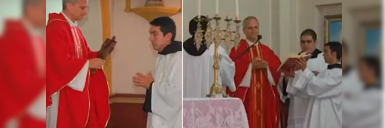 El ahora papa León XIV cuando presidió una eucaristía en Medellín. /FOTO: CORTESÍA