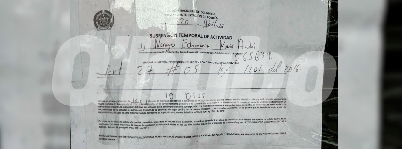 $!La orden de suspensión.