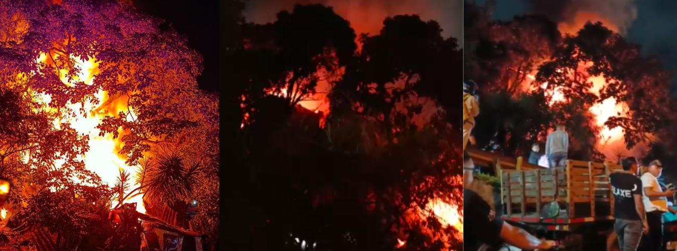 Incendio estructural en Manrique. FOTO: D.R.A