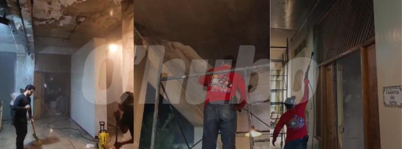 Recuperación del espacio donde ocurrió el incendio. FOTO: SANTIAGO OCAMPO