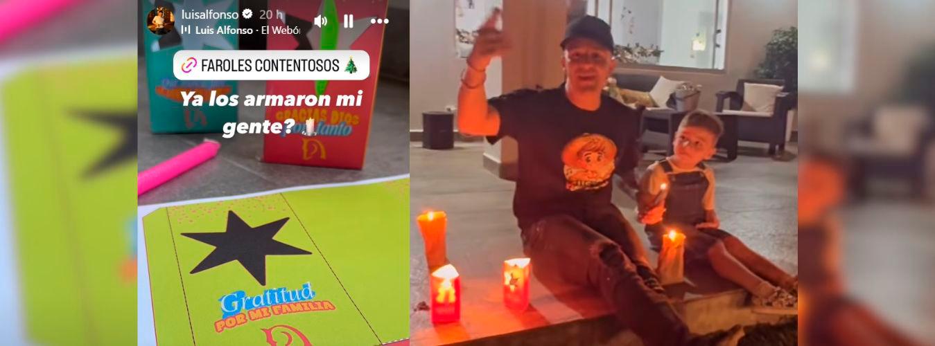 Los farolitos ‘contentosos’ de Luis Alfonso. /FOTOS: CAPTURAS DE VIDEO TOMADO DE INSTAGRAM @luisalfonso